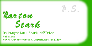 marton stark business card